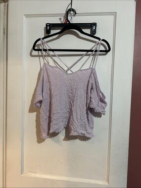Women's Lavender Cold Shoulder Strappy Top